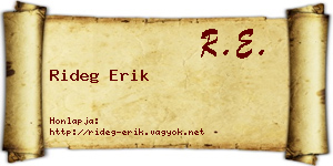Rideg Erik névjegykártya